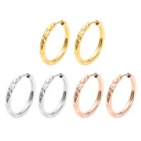 Stainless Steel Huggie Hoop Earring, 304 Stainless Steel, Vacuum Ion Plating, fashion jewelry & different size for choice & for woman, more colors for choice, 100Pairs/Bag, Sold By Bag