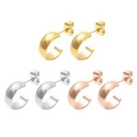 Stainless Steel Stud Earrings, 304 Stainless Steel, 18K gold plated, fashion jewelry & for woman, more colors for choice, 5x10x15mm, 100Pairs/Bag, Sold By Bag