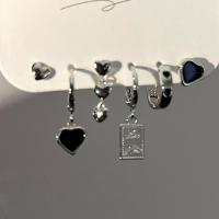 alliage de zinc Boucles d'oreilles, avec Acrylique, 6 pièces & bijoux de mode & pour femme, Vendu par fixé