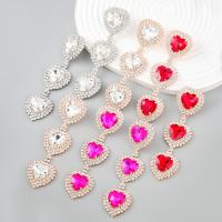 Rhinestone Earring Zinc Alloy plated fashion jewelry & for woman & with glass rhinestone & with rhinestone Sold By Pair