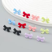 Zinc Alloy Stud Earring Bowknot painted fashion jewelry & for woman Sold By Pair