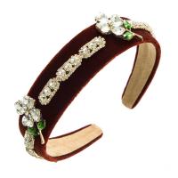 Hair Bands Cloth with Zinc Alloy fashion jewelry & for woman & with glass rhinestone & with rhinestone Sold By PC