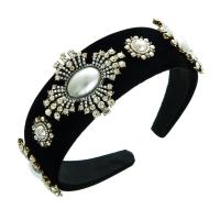 Hair Bands Cloth with ABS Plastic Pearl & Zinc Alloy fashion jewelry & for woman & with rhinestone Sold By PC