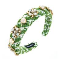 Hair Bands Cloth with ABS Plastic Pearl & Zinc Alloy fashion jewelry & for woman & with glass rhinestone & with rhinestone Sold By PC