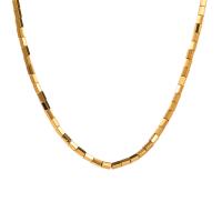 Collier d'acier titane, avec 5cm chaînes de rallonge, Placage de couleur d'or, bijoux de mode & styles différents pour le choix & pour femme, doré, Longueur:40 cm, Vendu par PC