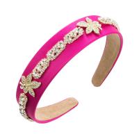 Hair Bands, Cloth, fashion jewelry & for woman & with rhinestone, more colors for choice, 130x145mm, Sold By PC