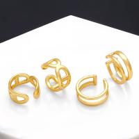 Brass Earring Clip 18K gold plated Double Layer & fashion jewelry & for woman  Sold By Pair