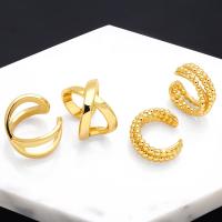 ottone Clip orecchino, Placcato oro 18K, gioielli di moda & stili diversi per la scelta & per la donna, 1.6x1.2cmu300115x0.7cm, Venduto da coppia