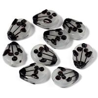 Perles murano faites à la main , chalumeau, larme, DIY, noire, 22x17mm, Vendu par sac