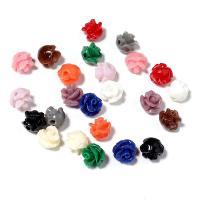 Harpiks smykker Perler, Resin, Flower, du kan DIY, flere farver til valg, 6mm, Ca. 30pc'er/Bag, Solgt af Bag