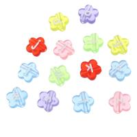 Alphabet Acrylic Beads, Flower, DIY & different designs for choice & enamel, more colors for choice, 11x11x4mm, Hole:Approx 2mm, Sold By Bag