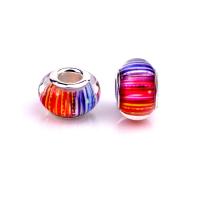 European Harz Perlen, mit Eisen, flache Runde, silberfarben plattiert, DIY, farbenfroh, 9x14mm, ca. 100PCs/Tasche, verkauft von Tasche