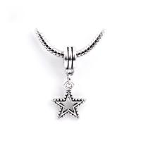 Tibetan Style Christmas Pendants, Star, silver color plated, Unisex & hollow, nickel, lead & cadmium free, 12x28mm, Approx 100PCs/Bag, Sold By Bag