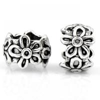 Zinc Alloy European Beads Flower silver color plated DIY nickel lead & cadmium free Approx Sold By Bag