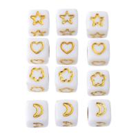 Acrylic Jewelry Beads Square DIY & enamel Approx 3mm Sold By Bag