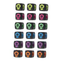 Acrylic Jewelry Beads, Square, DIY & different designs for choice & enamel, more colors for choice, 6x6x6mm, Hole:Approx 3mm, Sold By Bag