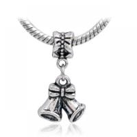 European Style Zinc Alloy Dangle Beads Christmas Bell silver color plated Unisex nickel lead & cadmium free Approx Sold By Bag
