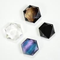 Gemstone Vedhæng Smykker, Ædelsten, Hexagon, forskellige materialer til valg & Unisex & facetteret, flere farver til valg, 20-22mm, Solgt af PC