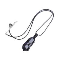 Blue Goldstone Sweater Necklace, with Wax Cord, Conical, Unisex, blue, 40-50mm, Length:15.75 Inch, Sold By PC