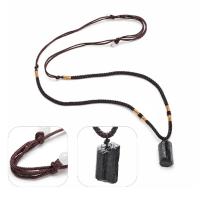 Schorl collier, avec corde en nylon, unisexe, noire, 20-30mm, Longueur:15.75 pouce, Vendu par PC