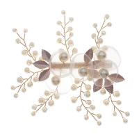 Alligator Hair Clip Zinc Alloy with brass wire & Plastic Pearl Flower gold color plated for woman golden nickel lead & cadmium free Sold By PC