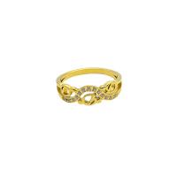 Titanium Steel Finger Ring, 18K gold plated, different size for choice & for woman & with rhinestone, more colors for choice, Sold By PC