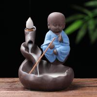 Backflow Incense Burner, Purple Clay, handmade, for home and office & durable & multifunctional, 85x125mm, Sold By PC