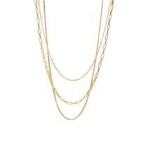 Multi Layer Necklace, 304 Stainless Steel, with 1.97inch extender chain, 18K gold plated, three layers & fashion jewelry & for woman, golden, Sold Per Approx 14.17 Inch, Approx 16.54 Inch, Approx 18.5 Inch Strand