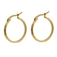 Stainless Steel Lever Back Earring, Titanium Steel, 18K gold plated, fashion jewelry & for woman, golden, 23x23mm, Sold By Pair