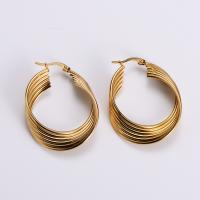 Stainless Steel Lever Back Earring, 304 Stainless Steel, 18K gold plated, fashion jewelry & for woman, golden, 35x42mm, Sold By Pair