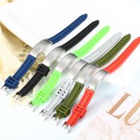 Bracelets en silicone, Acier inoxydable 304, avec silicone, pour homme, plus de couleurs à choisir, 14mm, Vendu par PC