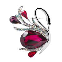 Crystal Brooch Zinc Alloy with Crystal Swan fashion jewelry & for woman & with rhinestone nickel lead & cadmium free Sold By PC