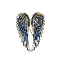Rhinestone Brooch, Tibetan Style, Angel Wing, fashion jewelry & for woman & with rhinestone, nickel, lead & cadmium free, 45x30mm, Sold By PC