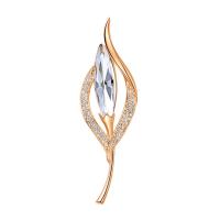 Crystal Brooch, Tibetan Style, with Crystal, fashion jewelry & for woman & with rhinestone, golden, nickel, lead & cadmium free, 73x35mm, Sold By PC
