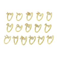 Kubieke Circonia Micro Pave Brass Ring, Messing, De Brief van het alfabet, gold plated, mode sieraden & micro pave zirconia, gouden, nikkel, lood en cadmium vrij, 17mm, Verkocht door PC