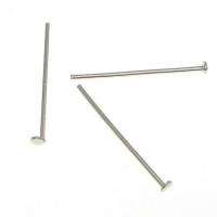 Brass Headpin, platinum color plated, 18x0.70mm, 10000PCs/KG, Sold By KG