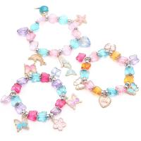 Children Bracelet & Bangle Acrylic with Resin for children & enamel multi-colored Length Approx 6.29 Inch Sold By PC