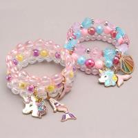 Children Bracelet & Bangle Zinc Alloy with Acrylic for children & enamel multi-colored Length Approx 7.08 Inch Sold By PC