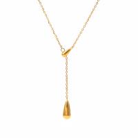 Edelstahl Schmuck Halskette, 304 Edelstahl, mit Verlängerungskettchen von 5cm, Modeschmuck & für Frau, goldfarben, 50x6mm, Länge:41 cm, verkauft von PC