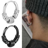 Stainless Steel Huggie Hoop Earring, 304 Stainless Steel, plated, fashion jewelry & different styles for choice & for man, more colors for choice, 2.50x12mm, Sold By PC