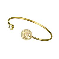 Cink ötvözet Bangle Jewelry, arany színű aranyozott, divat ékszerek & mikro egyengetni cirkónia & a nő, több színt a választás, 6MMu300114MM, Által értékesített PC