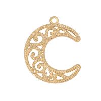 Hollow Brass Pendants, Moon, gold color plated, fashion jewelry & Unisex, golden, nickel, lead & cadmium free, 20x26mm, Approx 10PCs/Bag, Sold By Bag