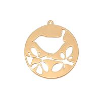 Hollow Brass Pendants, Flat Round, gold color plated, fashion jewelry & Unisex, golden, nickel, lead & cadmium free, 27x25mm, Approx 10PCs/Bag, Sold By Bag