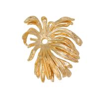 Bijoux pendentifs en laiton, fleur, Placage de couleur d'or, DIY, doré, protéger l'environnement, sans nickel, plomb et cadmium, 11x39mm, Environ 10PC/sac, Vendu par sac