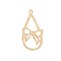 Brass Jewelry Pendants, Bowknot, gold color plated, Unisex & hollow, golden, nickel, lead & cadmium free, 27x13mm, Approx 10PCs/Bag, Sold By Bag