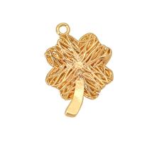 Brass Jewelry Pendants, Leaf, gold color plated, Unisex, golden, nickel, lead & cadmium free, 16x17mm, Approx 10PCs/Bag, Sold By Bag