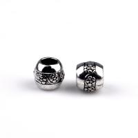 Tibetan Style European Beads, barrel, silver color plated, DIY, nickel, lead & cadmium free, 9x10mm, Approx 100PCs/Bag, Sold By Bag