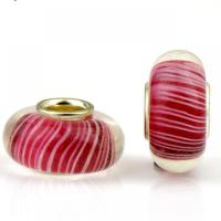 Lampwork European Beads with Iron Lantern gold color plated DIY red Approx Sold By Bag