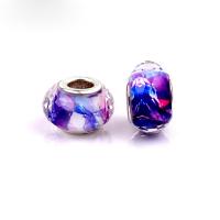Resin European Beads, with Iron, Lantern, silver color plated, DIY, mixed colors, 8.50x14mm, Approx 100PCs/Bag, Sold By Bag
