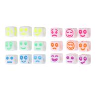 Acrylic Jewelry Beads, Square, DIY & different designs for choice & enamel, more colors for choice, 6x6x6mm, Hole:Approx 3mm, Sold By Bag